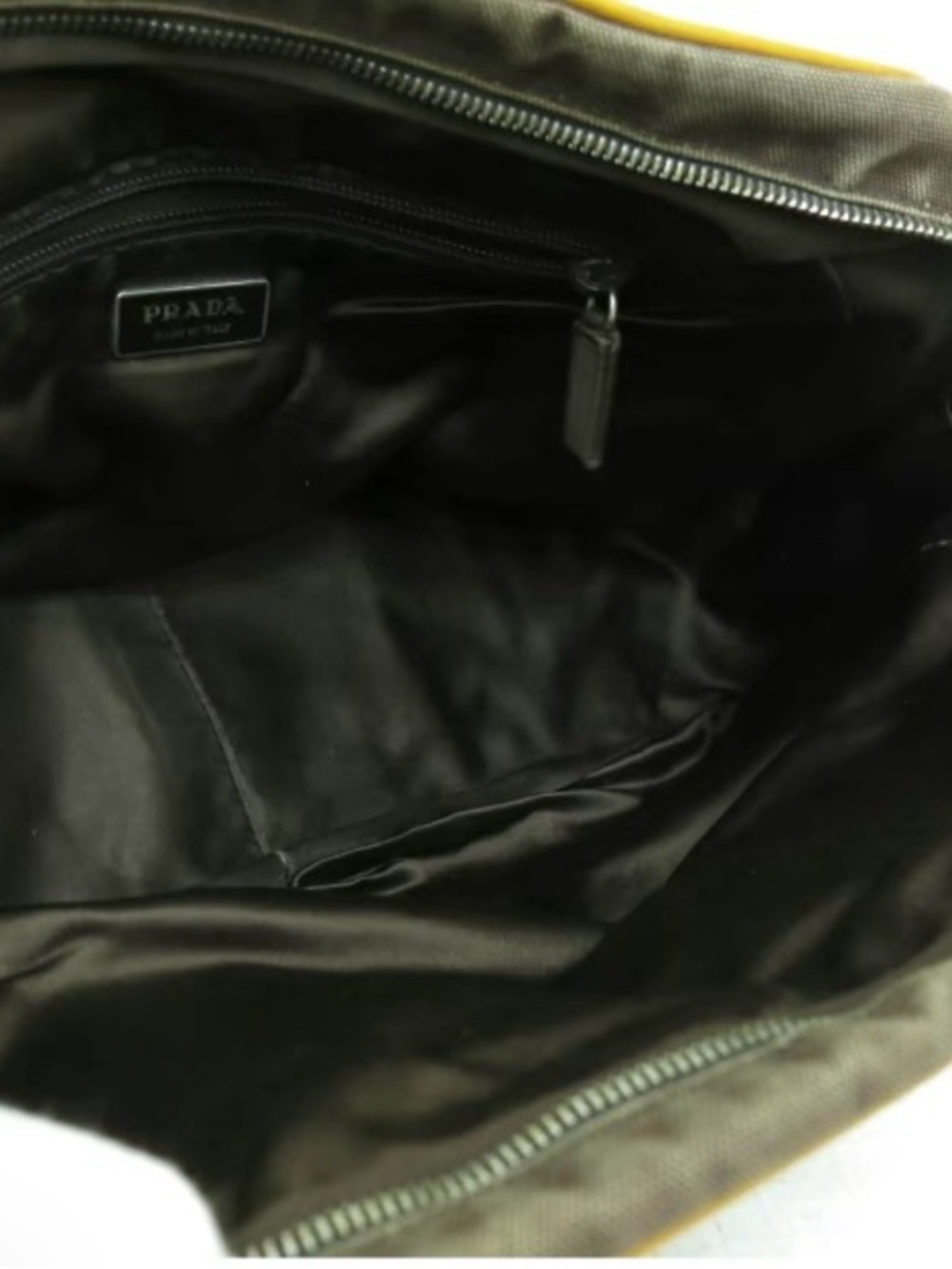 Prada Brown Canvas Satchel with yellow Leather Trim - Picture 7 of 7